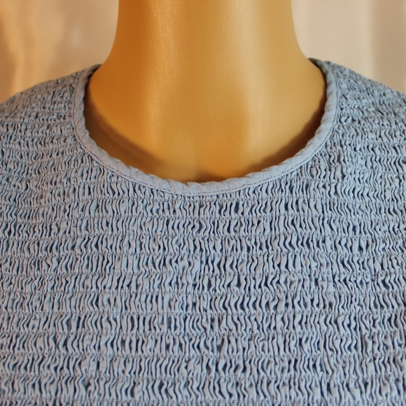 NWOT Urban Outfitters Blue Shirred Crop Top. Sz M. - Picture 3 of 8